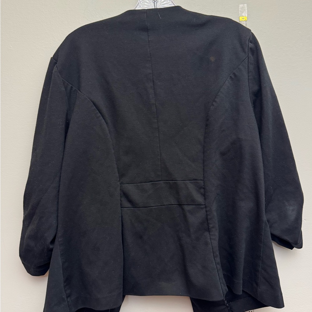 Torrid Womens Size 1 Black Open Front Blazer Ruched Sleeve Jacket - Picture 4 of 5
